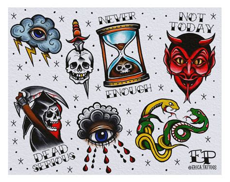 10 Classic American Traditional Tattoo Flash Designs