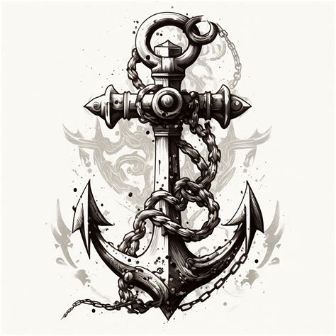 Anchor Tattoo Design White Background Png File Download High Resolution Etsy