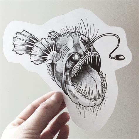 Angler Fish Tattoo Design: Lure of the Deep Sea