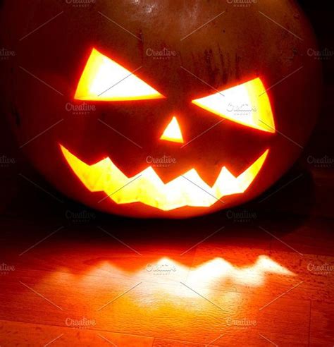 Angry Face Of Helloween Pumpkin Stock Photo Containing Black And Dark