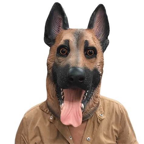 Animal Dog Head Full Face Latex Party Mask Halloween Dance Party