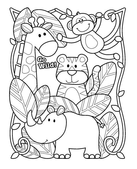 7 Cute Animal Printable Coloring Pages for Kids