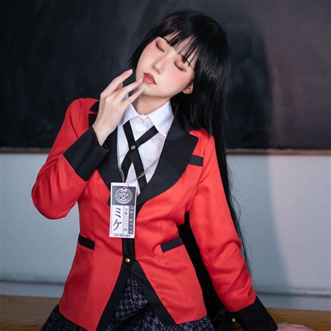 Anime Kakegurui Yumeko Jabami Cosplay Costume Japanese High School