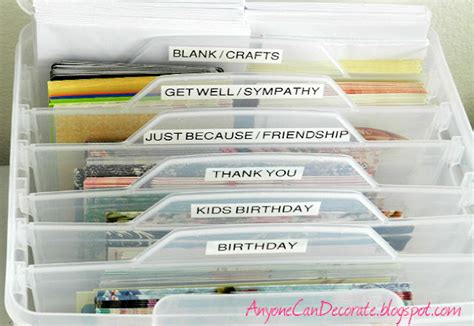 Anyone Can Decorate Organized Craft Space Greeting Card Organizer