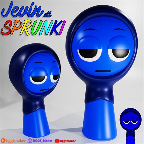 Archivo Stl Jevin Sprunki Incredibox Blue Sprunki 3D Model Stl Fan