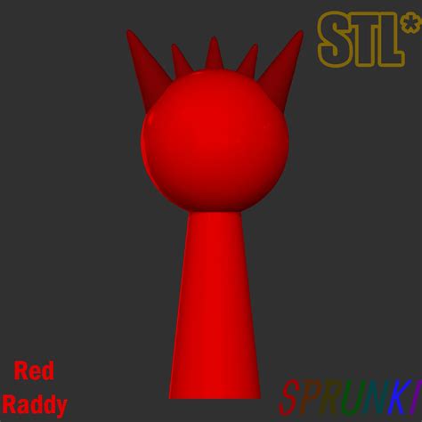 Archivo Stl Sprunki Incredibox Red Raddy Stl 3D Character Fanart