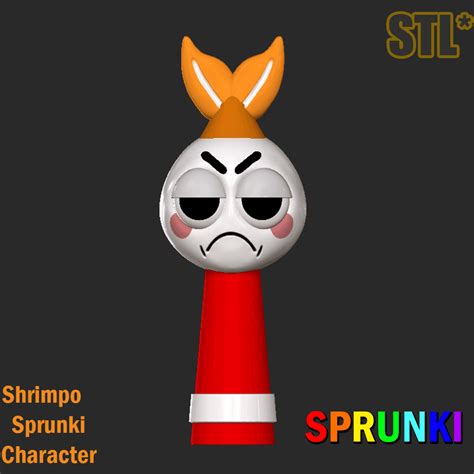 Archivo Stl Stl Sprunki Incredibox Shrimpo Sprunki Stl 3D Character