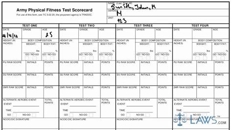 5 Ways to Fill Out Army Physical Fitness Card