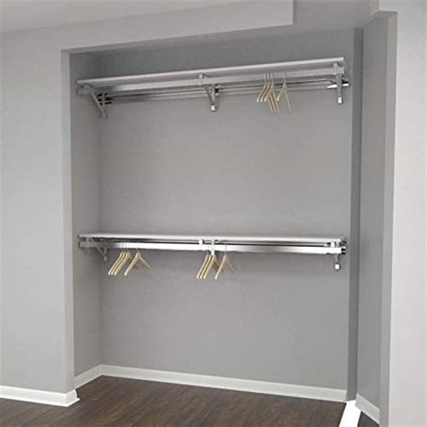 Arrange A Space Premium 52 Top And Bottom Shelf Hang Rod Kits White