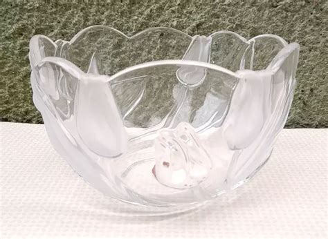 Art Deco Style Crystal Glass Bowl Nadine Walther Glas Lalique Style