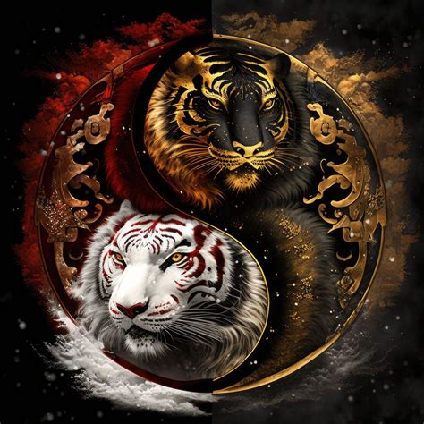 Arte Yin Yang Yin Yang Art Yin En Yang Big Cats Art Cat Art Image Tigre Tiger Artwork