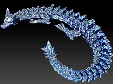 Articulated Crystal Dragon Flexi Crystal Dragon 3D Print 3D Model 3D Printable Cgtrader