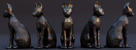 Artstation 3D Ancient Cat Statue