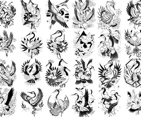 Artstation Crane Tattoo Pack Artworks