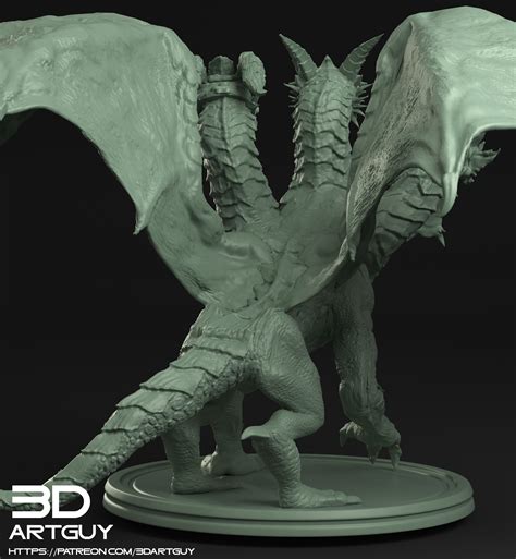 Artstation Three Headed Dragon 3D Print Ready Stl And Obj Files