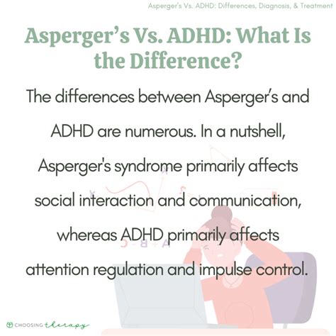 Asperger S Vs Adhd Differences Diagnosis Amp Treatment Choosingtherapy Com