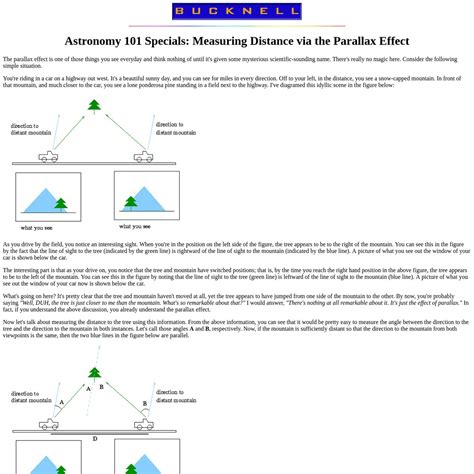 Astronomy 101 Specials Measuring Distance Via The Parallax Effect