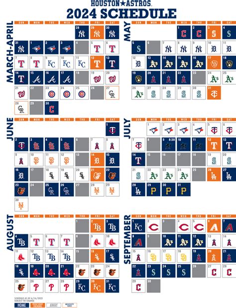 2023 Houston Astros Schedule Printable Free Download