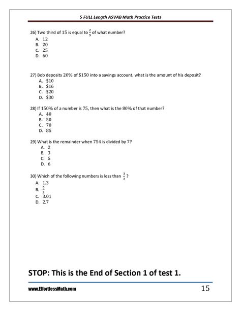 Asvab Math Practice Worksheets