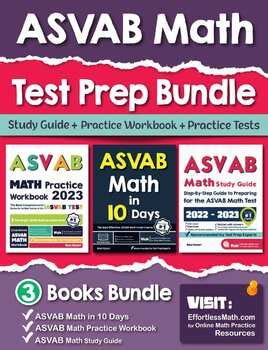 Asvab Math Test Prep Bundle Study Guide Practice Workbook