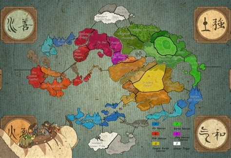 Avatar The Last Airbender World Map Labeled Bxesg