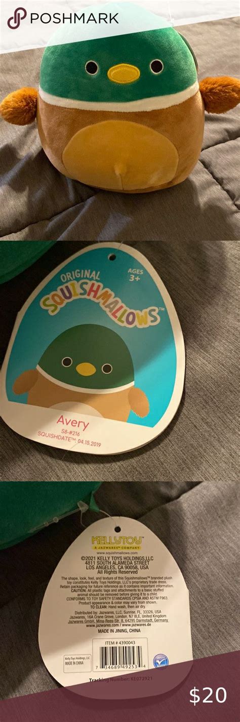 Avery The Duck Squishmallow Plastic Tags Toy Safety Avery Kelly