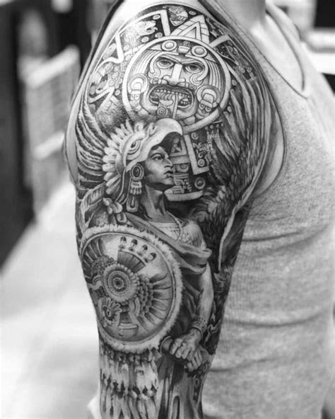 Aztec Skull Tattoo Aztec Tattoos Sleeve Shoulder Sleeve Tattoos Skull