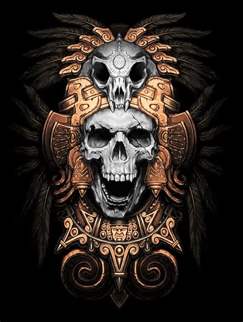 Aztec Skull Tattoo Drawings