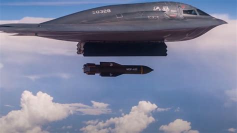 B2 Spirit Stealth Bomber Drops Gbu 57A B Massive Ordnance Penetrator