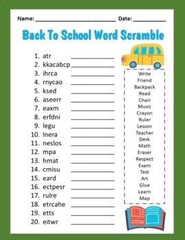 Back To School Scramble