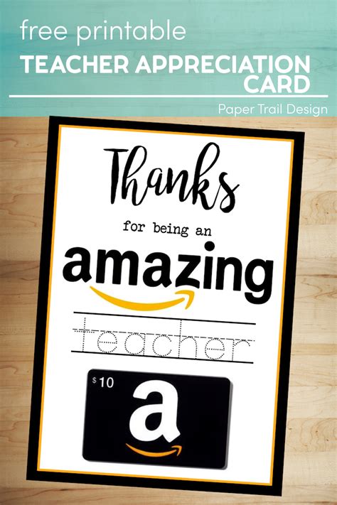 Back To School Teacher Amazon Card Paper Trail Design