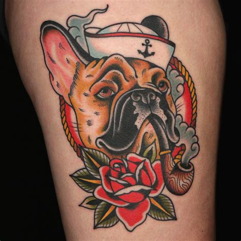 Badass Old School Bulldog Tattoo Idea