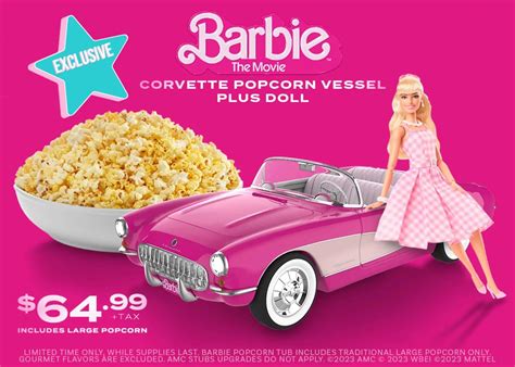 Barbie Corvette Popcorn Vessel With Doll 64 99 And Drink Holder