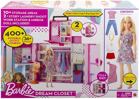 Barbie Doll And Dream Closet Set With Clothes And Accessories