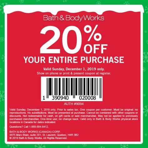 Bath & Body Works Canada Coupon: Save 20% Off Your Entire Purchase ...