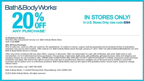 Bath And Body Works Printable Coupons Amulette