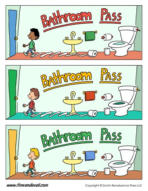 Free Printable Bathroom Pass for Classroom Management