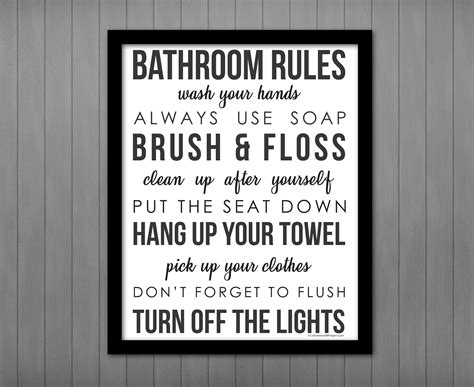 Bathroom Rules Sign Printable Printable Word Searches