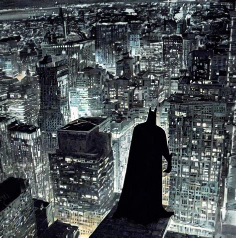 Batman Watching Over Gotham City R Stablediffusion