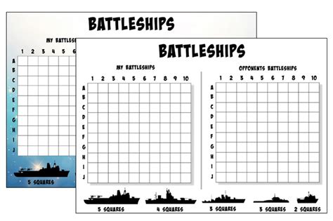 Battleship Game Board Template