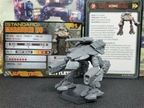 Battletech Marauder Mech Pilot Cards Alpha Strike Clan Heavy Battletech