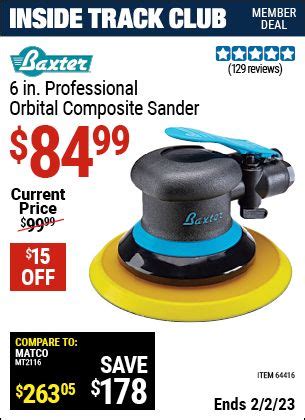 Baxter 6 In Professional Orbital Composite Sander For 84 99 In 2023