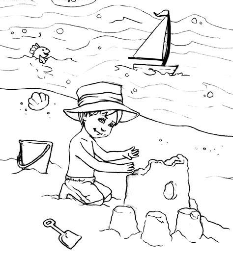 Beach Coloring Pages Downloadable Full Documents K5 Worksheets