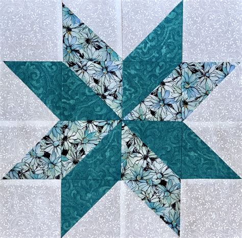 Beautiful 9 Teal Eight Point Star Quilt Pre Cut Block Kits Etsy