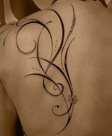 Beautiful Feminine Swirl Tattoo With Small Flower I Love By Elton