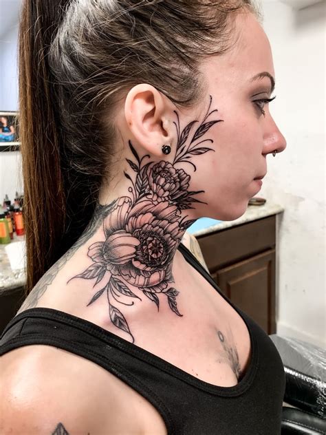 Beautiful Neck Tattoo Women