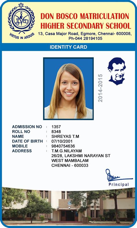 Beautiful Student Id Card Templates Desin And Sample Word File School