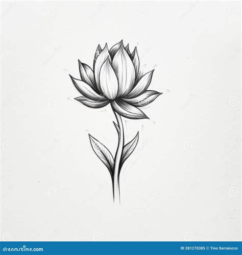 Beautiful Tattoo Sketch Of A Small Lotus Flower Generated With Ai