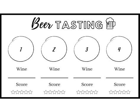 Beer Tasting Placemat Printable Beer Tasting Scorecard Etsy