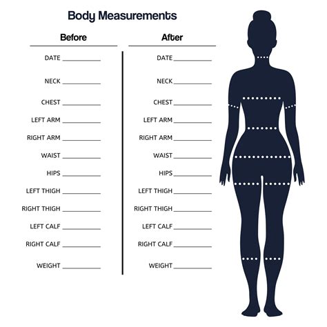 Before And After Body Measurement Chart Printable